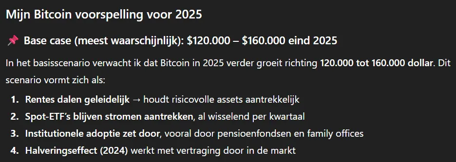 ChatGPT voorspelt Bitcoin koers