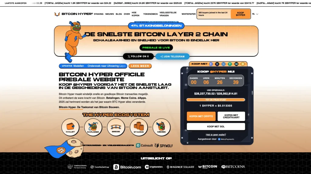 Crypto pesale Bitcoin Hyper ($HYPER) Homepage