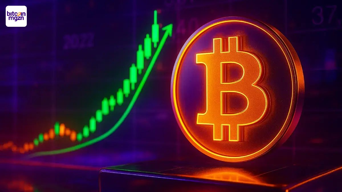 Bitcoin beweegt hoger tijdens de Aziatische markten, met positief sentiment en koersstijgingen in een moderne financiële setting