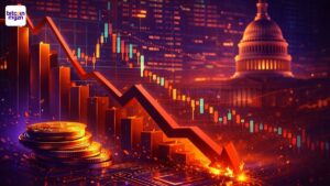 Beeld van de crypto markt die onder druk staat na uitstel van Amerikaanse wetgeving en scherpe koersdalingen