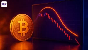 Visuele weergave van een gebroken parabolische trend in Bitcoin en de mogelijke impact op de markt