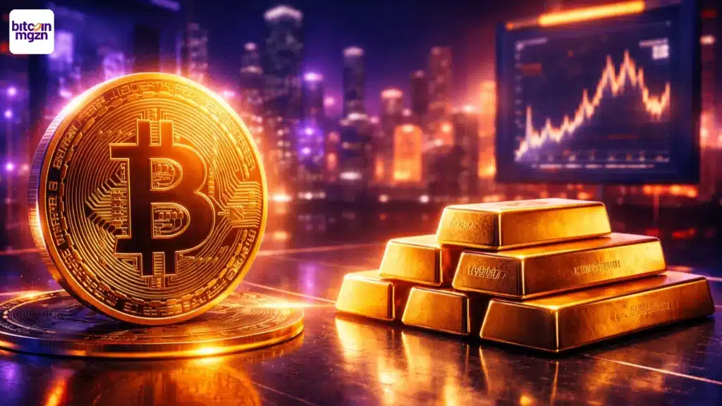 Goud op recordhoogte van $4420 – expert voorspelt mega rally voor BTC door correlatie