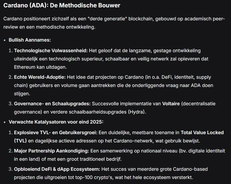 Voorspellingen voor Cardano (ADA) - Bron: DeepSeek AI