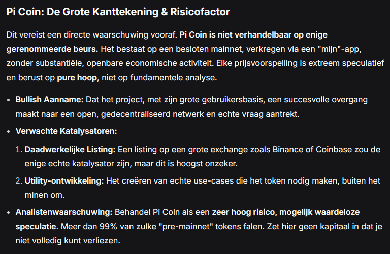 Voorspellingen voor Pi Coin (PI) - Bron: DeepSeek AI