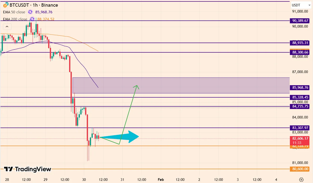 BTCUSDT on 1h-timeframe 30-01-2026