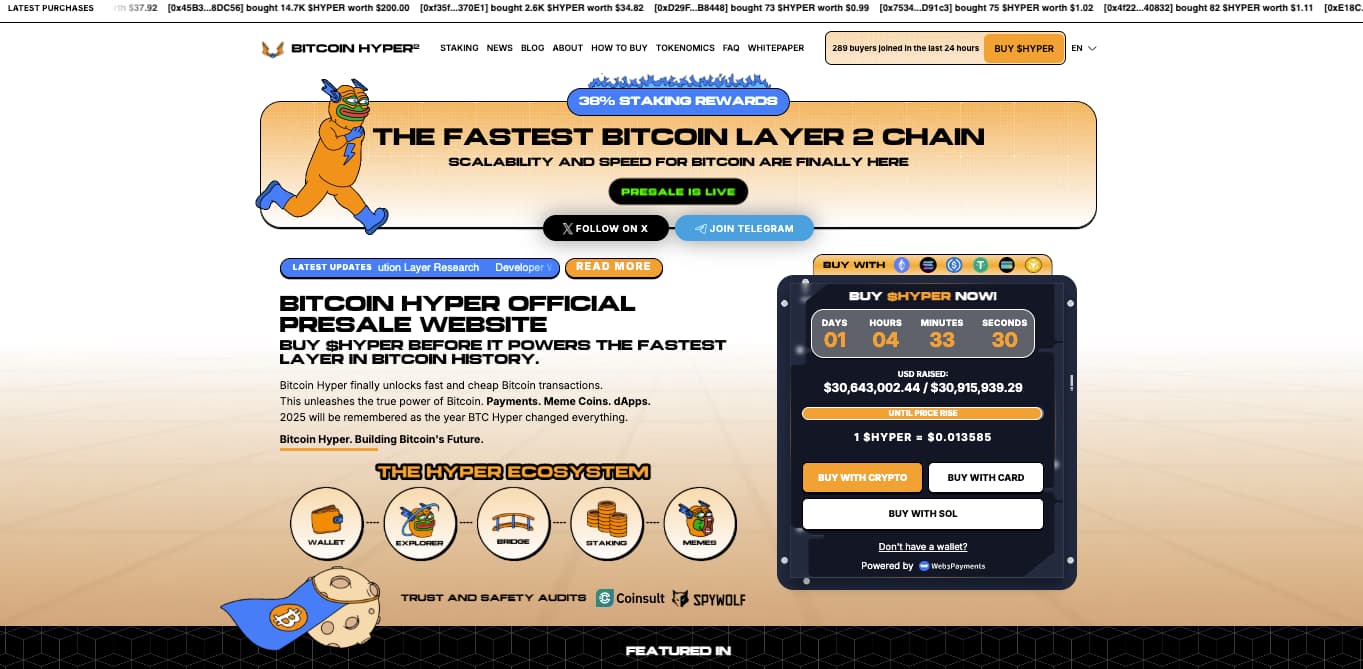 Bitcoin Hyper ($HYPER) presale
