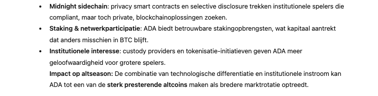 Cardano verwachting - Bron ChatGPT