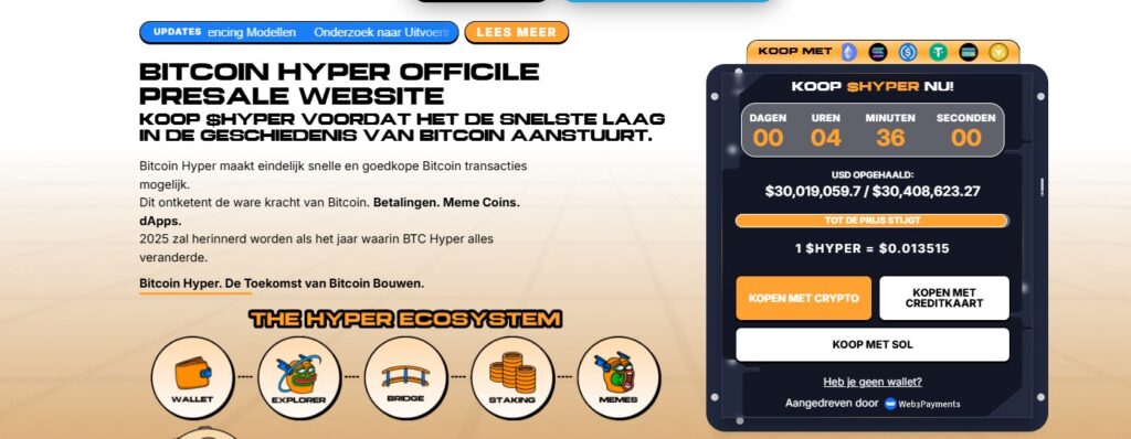 De Bitcoin Hyper presale is live