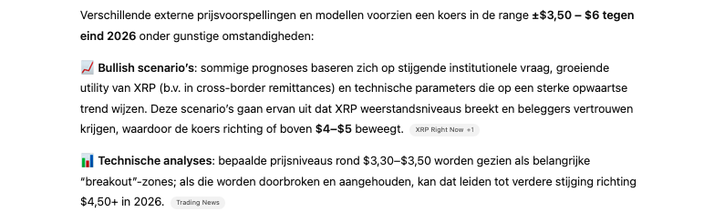 XRP koers naar $3,5 tot $ 6 - Bron ChatGPT