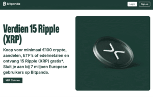 Bitpanda XRP actie hoofdpagina maart 2026