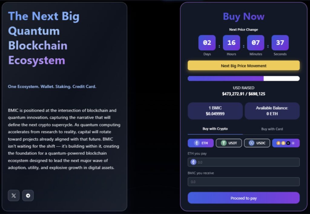 BMIC presale is geopend