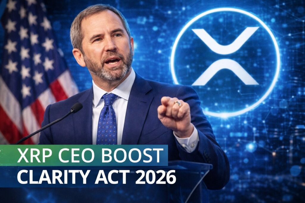 Ripple koers naar $5? XRP CEO boost Clarity Act na JPMorgan crypto verwachting