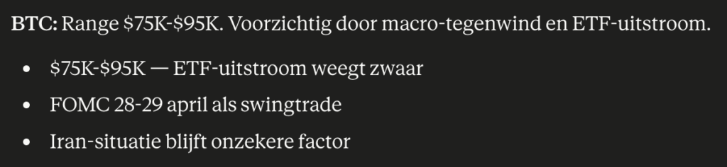 Bitcoin koers verwachting volgens Claude. Bron Claude.