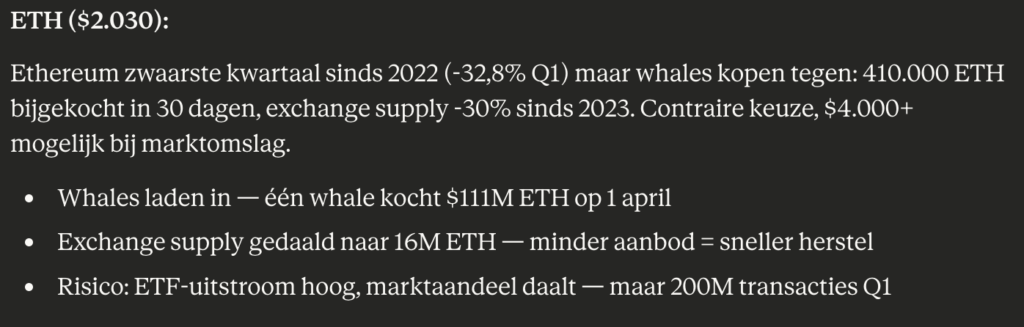 Ethereum verwachting volgens Claude. Bron: Claude.