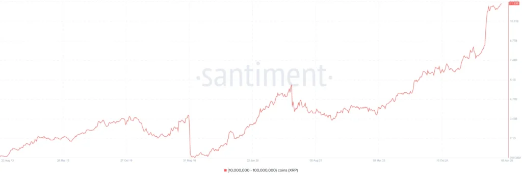 XRP Whale data santiment