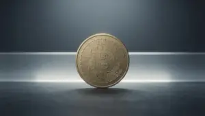 Gouden Bitcoin-munt voor een belangrijke weerstandszone rond 96.700 dollar