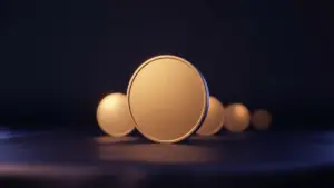 Matte gouden cryptomunt met afnemende lichtsignalen voor dalende Bitcoin ETF-instroom