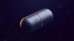Matte atomic transaction capsule representing secure XRP Ledger Batch V1.1 validator voting